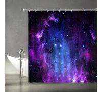 ZXBNNN Shower Curtain Nebula Starry Fantasy Colorful Outer Space Stars Planet Universe Celestial Astronomy Bathroom Decor Fabric(100x210cm(39.37x82.68in))