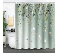 ZXBNNN Watercolor Leaves on The Plant with Floral Bathroom Decoration Shower Curtain Polyester Bath Curtain showers bathroom decor 183x230cm(72.05x90.55in)