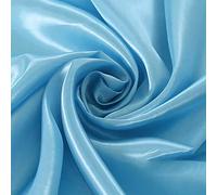 ZXC Silky Satin Fabric 150 cm Wide Polyester Silky Lining Material Dressmaking Wedding Prom Gorgeous Silky 1m Sold Per Metre(Color:light blue)