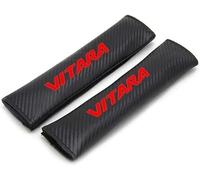 ZXCDRFT 2 Pcs Car Seat Belt Pads for Suzuki Vitara, Comfortable Seatbelt Breathable Neck Shoulder Protect for Men Women Long Drives Travel,Red