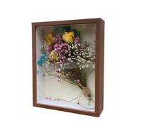 ZXCFGH Thickened Hollow Wooden Dried Flower Photo Frame 3-5cm Deep DIY Specimen Collection Frame Can Be Hung On The Wall Or Desktop For Both Use(Coffee,10in/Hollow3cm)