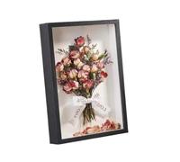 ZXCFGH Thickened Hollow Wooden Dried Flower Photo Frame 3-5cm Deep DIY Specimen Collection Frame Can Be Hung On The Wall Or Desktop For Both Use(Black,10in/hollow5cm)
