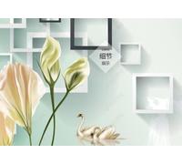 ZXCHEE Wallpaper 3D Mural Black and White Box Flower Butterfly Murals Wallpaper for Bedroom and Living Room Wall Decoration -ZX33887-200x140cm