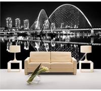 ZXCHEE Wallpaper 3D Mural Black and White Urban Architecture Murals Wallpaper for Bedroom and Living Room Wall Decoration -ZX27204-350x250cm