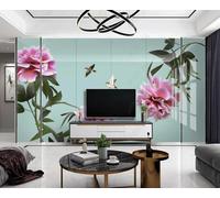 ZXCHEE Wallpaper 3D Mural Pink Flower Bird Murals Wallpaper for Bedroom and Living Room Wall Decoration -ZX28645-400x255cm