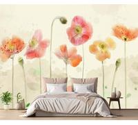 ZXCHEE Wallpaper 3D Mural Pink Red Flower Abstract Murals Wallpaper for Bedroom and Living Room Wall Decoration -ZX29663-400x280cm