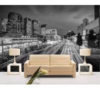ZXCHEE Wallpaper 3D Mural Road Architecture in Black and White Murals Wallpaper for Bedroom and Living Room Wall Decoration -ZX28366-400x255cm