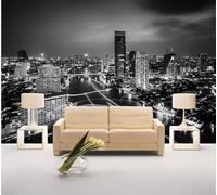 ZXCHEE Wallpaper 3D Mural Road City Black and White Architecture Murals Wallpaper for Bedroom and Living Room Wall Decoration -ZX21523-300x210cm