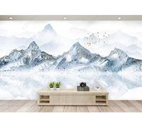 ZXCHEE Wallpaper 3D Mural Snowy Scenery Mountain Peaks Birds Murals Wallpaper for Bedroom and Living Room Wall Decoration -ZX24135-350x250cm