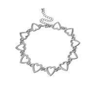 ZXCL Hollow Korean Sweet Love Heart Choker Necklace Statement Girlfriend Gift Cute Bicolor Necklace Jewelry