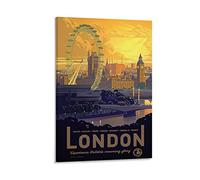 ZXCL Vintage Travel Poster London England Art Deco Poster Decorative Painting Canvas Wall Art Living Room Posters Bedroom Painting 08x12inch(20x30cm)