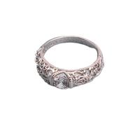 ZXCM Vintage Rings For Women Palace Pattern Silver Ring Cubic Zirconia Wedding Engagement Bridal Jewelry