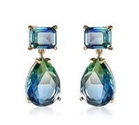 ZXCM Wedding Jewelry 925 silver Elegant Green Tourmaline Drop Earrings for Women Green Tourmaline Earrings Jewelry Gift
