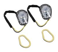 ZXCTFFGA Motorbike Turning Indicators For YAMAHA For YZF R1 R6 R6S Clear ABS PC Lampshade Turn Signal Lights 1 Pair Amber LED Light Indicator Lamp Flush Mount Turn Signal Light(Color02)