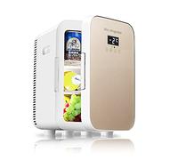 ZXCVB Car Mini Fridge,Compact, Portable Mini Fridge 13.5L,AC+DC Power Compatibility,Digital Display Portable Compact Refrigerator,for Bedroom And Car,Gold