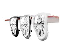 ZXCVB Melting Distorted Wall Clocks, Surrealist Salvador Dali Style Wall Watch, Decoration Gift for Home Garden,Black