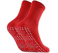 ZXCVB Self-Heating Health Care Socks, Tourmaline Magnetic Therapy, Comfortable Breathable Infrared Foot Massager, Unisex Magnetic Sock for Pain Relief,Red