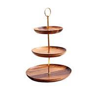ZXCVBNAS Multifunctional Fruit Tray 3-Layer Fruit Basket Home Living Room Fruit Tray Creative Multi-Layer Fruit Shelf Cake Dessert Or Candy Fruit Tray Easy To Assemble Wooden Round