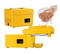 ZXCVBNMQ 600W Automatic Oil Maker Foldable with LCD HD Display, Household/Commercial Intelligent Oil Press, for Cold/Hot Squeeze (Yellow)