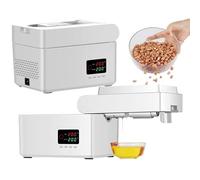 ZXCVBNMQ 600W Automatic Oil Maker Foldable with LCD HD Display, Household/Commercial Intelligent Oil Press, for Cold/Hot Squeeze (White)