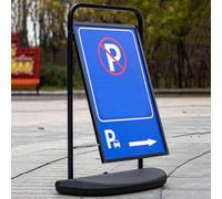 ZXCVBNMQ Double sided billboard stand with wheels for outdoor business promotion, portable display stand for street marketing