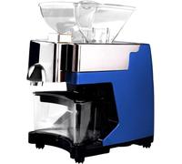 ZXCVBNMQ Electric Mini Oil Press, Hot and Cold Dual Pressing Mode, Temperature Controlled Heating Olive Oil Press Suitable for Commercial/Domestic Use (Blue)