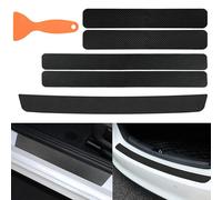 ZXCVDF Car Door Sill Protector Strips for Toyota Prius 4 (IV) W5 I 2016-2019 Carbon Fiber Bumper Protection Car Door Threshold Sticker Car Kick Plates Anti-Dirty Sill Scuff,5Pcs,Black