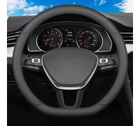 ZXCVDF for Ford Puma I 2019-2024 Steering Wheel Covers Microfiber Leather Steering Wheel Cover 37-38cm/15'' Breathable Anti-slip Protector,Black-2-D type