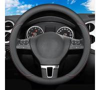 ZXCVDF for Skoda Scala I 2019-2024 Steering Wheel Covers Microfiber Leather Steering Wheel Cover 37-38cm/15'' Breathable Anti-slip Protector,Colored lines-2-Round type
