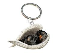 ZXCVWWE Cute Sleeping Angel Dog Pendant,Cute Angel Sleeping Dog Acrylic Keychain, Acrylic Dog Sleeping in Angel Model Hanging Keychain Pendant for Home Stationery Decor Auto Interior,1PCS