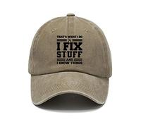 ZXCVWWE I Fix Stuff and I Know Things Hat,That's Whats I Do I Fix Stuff and I Know Things Baseball Caps for Men Washed Denim Adjustable Strapback Cap Hat,1pcs