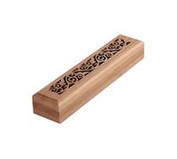 ZXCVWWE Incense Holder Box, Natural HandmadeIncense Holder Reusable Incense Stick Holder with Hollow Pattern Incense Ash Catchers Handmade Wooden Gift for Yoga Meditation SPA Relaxation Sessions
