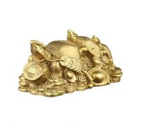 ZXCVWWE Pyrite Tortoise Inspired Decor, Pyrite Stone Turtle Figurine for Feng Shui, Brass Turtle Statue for Home Office Desk Shelf, Tortoise Ornament Gift for Living Room Table Display