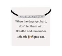 ZXCVWWE Remember Who The Fuck You Are Motivational Tube Bracelet, Handmade Braided Bracelet, Adjustable Hand Braided Wrap Tube Bracelet Inspirational Bracelets for Women Girls
