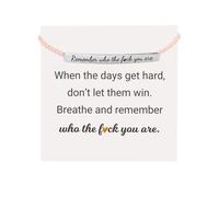 ZXCVWWE Remember Who The Fuck You Are Motivational Tube Bracelet, Handmade Braided Bracelet, Adjustable Hand Braided Wrap Tube Bracelet Inspirational Bracelets for Women Girls