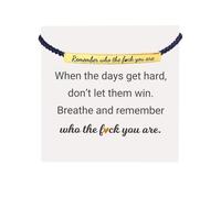 ZXCVWWE Remember Who The Fuck You Are Motivational Tube Bracelet, Handmade Braided Bracelet, Adjustable Hand Braided Wrap Tube Bracelet Inspirational Bracelets for Women Girls