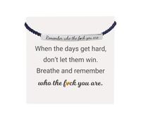ZXCVWWE Remember Who The Fuck You Are Motivational Tube Bracelet, Handmade Braided Bracelet, Adjustable Hand Braided Wrap Tube Bracelet Inspirational Bracelets for Women Girls