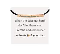ZXCVWWE Remember Who The Fuck You Are Motivational Tube Bracelet, Handmade Braided Bracelet, Adjustable Hand Braided Wrap Tube Bracelet Inspirational Bracelets for Women Girls