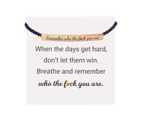 ZXCVWWE Remember Who The Fuck You Are Motivational Tube Bracelet, Handmade Braided Bracelet, Adjustable Hand Braided Wrap Tube Bracelet Inspirational Bracelets for Women Girls