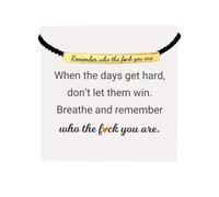 ZXCVWWE Remember Who The Fuck You Are Motivational Tube Bracelet, Handmade Braided Wristband, Adjustable Hand Braided Wrap Bracelet, Inspirational Bracelets, Christmas Gifts for Women Girls