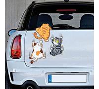 ZXCVWWE Scratch Repair Car Sticker, Three Cats Scratch Cover Funny Bumper Decal for Auto, Trucks Van Motorcycle Laptop Skateboard Bike Bumper Window Wall Decals