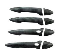 ZXDRYIRC Outer Door Handle Cover Compatible with Lexus for IS250 2006-2013 for IS350 for is-F 2007-2014 Car Gloss Black Carbon Door Handle Covers Stickers(Carbon 2Smart)