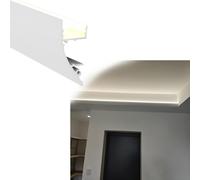 ZXDTVFGN 1 to 30 m Long Cuttable Led Aluminum Channel, Decorative Indirect Lighting Light Bar Cover, Ceiling Wall Skirting Trim Without LED Strips