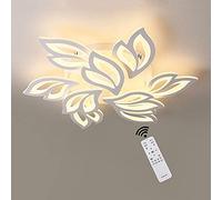 ZXDTVFGN 64W Modern LED Ceiling Light, Flower Shape Lighting Fixture Chandelier, 3000k-6500k Dimmable Lamp Φ80*H12cm Acrylic Light for Living Room Bedroom Dining Kitchen Hallway Made