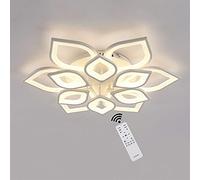 ZXDTVFGN 75W 3000K-6500K Dimmable LED Ceiling Light Modern Flush Mount Lamp 12-Leaf Flower Shape Design Acrylic Chandeliers with Remote Control for Living Room Bedroom Dining Room, Ø85cm Ma