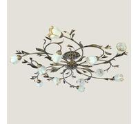 ZXDTVFGN American retro ceiling lamp, creative flower-shaped LED pastoral chandelier, simple European living room French lamp for bedroom,8 Heads