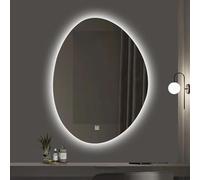 ZXDTVFGN Bathroom Mirror With Lights and Stepless Dimming Irregular Hanging Vanity Mirror for Wall Decor le Wall Mounted Mirror Funky Design 60cm*80cm