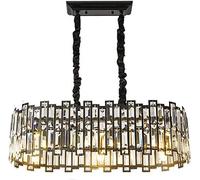 ZXDTVFGN Black Crystal 6 Light Contemporary Girls Bedroom Dining Room Ceiling Hanging chandeliering Fixture-Black 50x30cm
