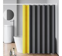 ZXDTVFGN Boho Farmhouse Fabric Shower Curtain Set Waterproof QuickDrying Weighted Hem Dark Grey and Yellow Bathroom Decor 200x220cm