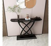 ZXDTVFGN Console Table, Console Tables for Entryway, Luxurious Entry Sofa, Contemporary Accent with Metal Base, for Hallway, Behind the Couch, Living Room, Foyer (Black)